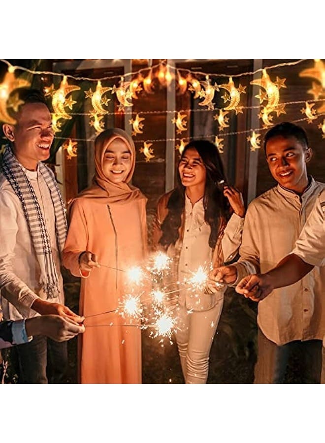 NIBEMINENT Ramadan & Eid Star & Moon String Lights – 40 LED, 20ft Decorative Lights for Indoor & Outdoor, Perfect for Iftar, Bedrooms, Islamic Decor, 2025 Ramadan Celebrations (Warm)  - Image 5
