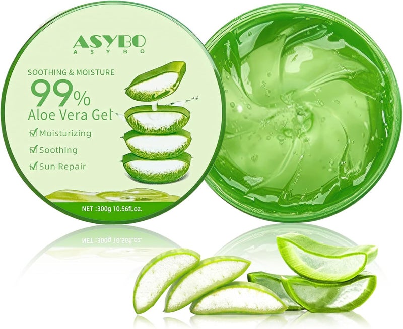 300 ML Aloe Vera Gel 99 Organic Pure Aloe Vera Hydrating Face Body Moisturizer Natural Aloe Cream for Dry Skin Sunburn Acne