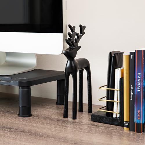 Mind Reader Modern Metal Reindeer Figurine Sleek Aluminum Winter Holiday Decor Rustic Contemporary Accent Black - Image 3