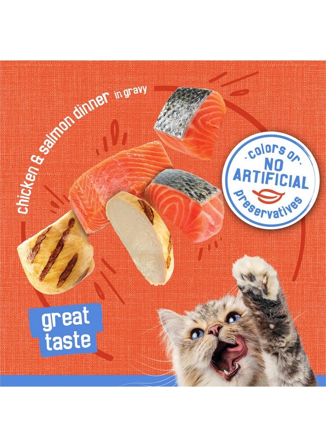 فريسكس - طعام القطط المبلل من Purina Friskies Shreds Chicken and Salmon Dinner in Wet Cat Food Gravy - (عبوة من 24 علبة) 5.5 أونصة - Image 1