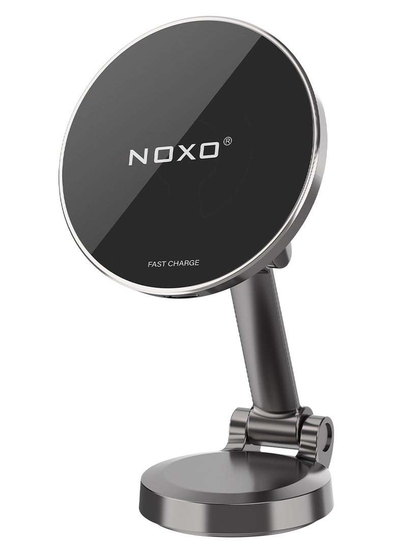 NOXO Magnetic Wireless Car Charger Holder HDN-8 – Fast Charging, Foldable & Hands-Free for iPhone, Samsung (Qi-Compatible) - Image 2