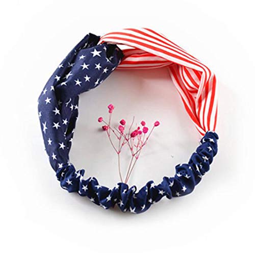 Patiky Women Hairbands Elastic Running Sport Headband Hair Accessories for 4th of July Stars Stripes Headwrap TS06N (New 3pcs) - Image 3