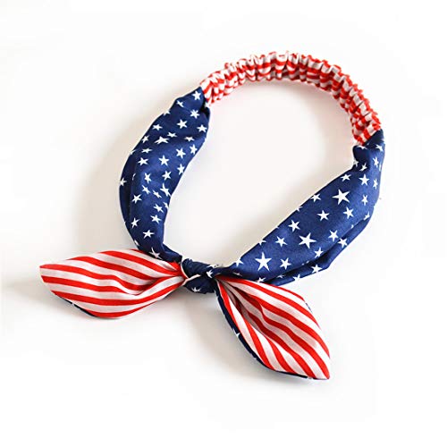 Patiky Women Hairbands Elastic Running Sport Headband Hair Accessories for 4th of July Stars Stripes Headwrap TS06N (New 3pcs) - Image 2