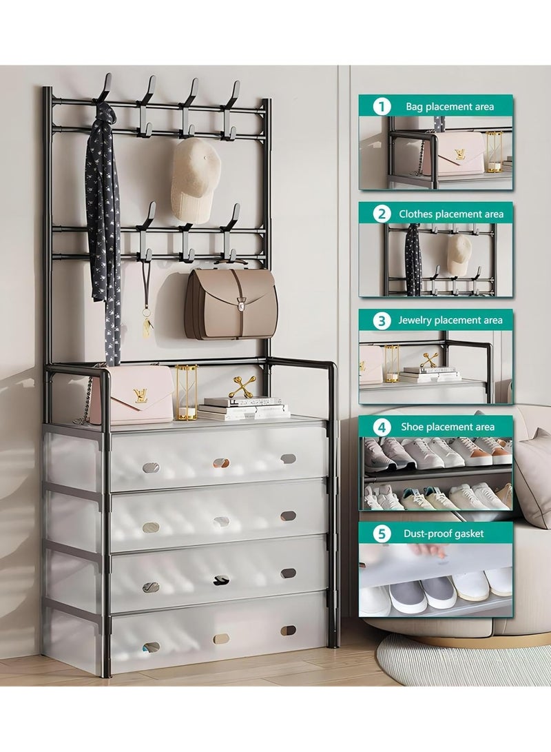 DubaiGallery Multi-layer Shoe and Hat Rack - Easy Assembly, Economical Dustproof Storage, Space-Saving Hanging Closet Organizer for Bedroom, Dorm, and Entryway - Image 1