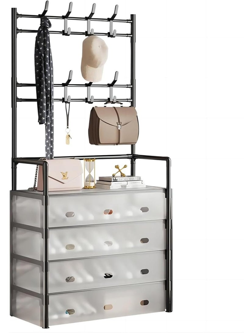 DubaiGallery Multi-layer Shoe and Hat Rack - Easy Assembly, Economical Dustproof Storage, Space-Saving Hanging Closet Organizer for Bedroom, Dorm, and Entryway - Image 3