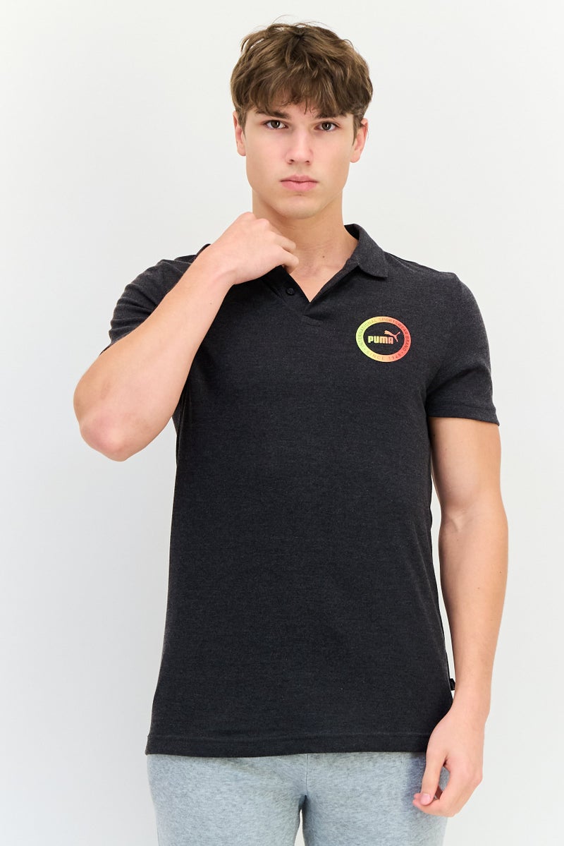 PUMA Men Slim Fit Short Sleeve Outdoor Polo Shirt, Dark Grey - Image 1