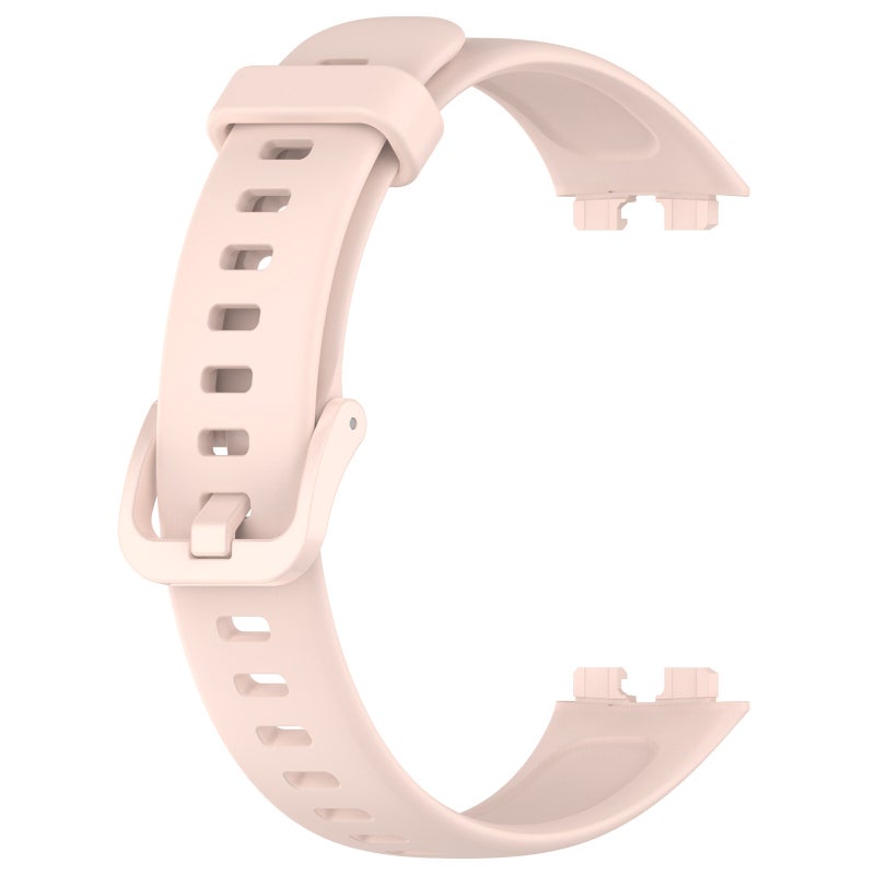 erorex For Huawei Band 10 / 9 / 8 Solid Color Colorful Buckle Silicone Watch Band(Light Pink) - Image 3