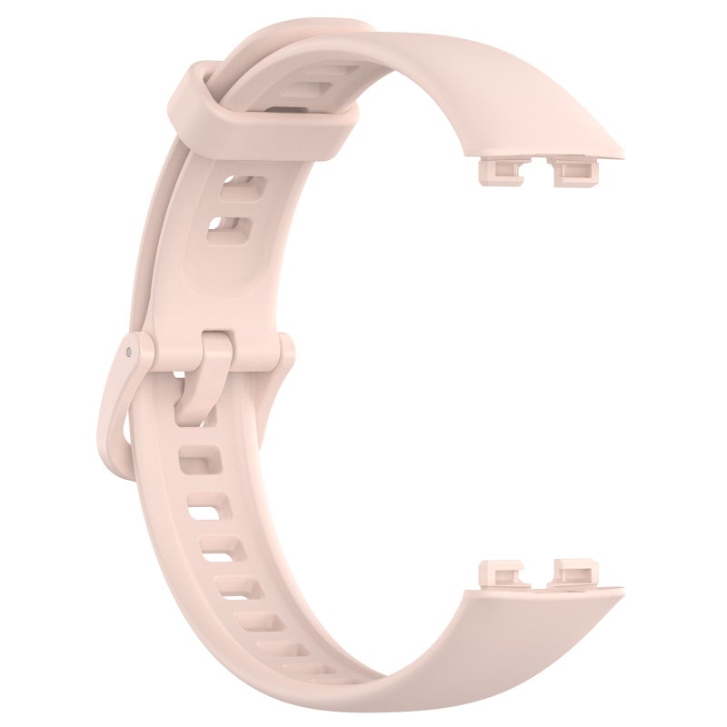 erorex For Huawei Band 10 / 9 / 8 Solid Color Colorful Buckle Silicone Watch Band(Light Pink) - Image 4