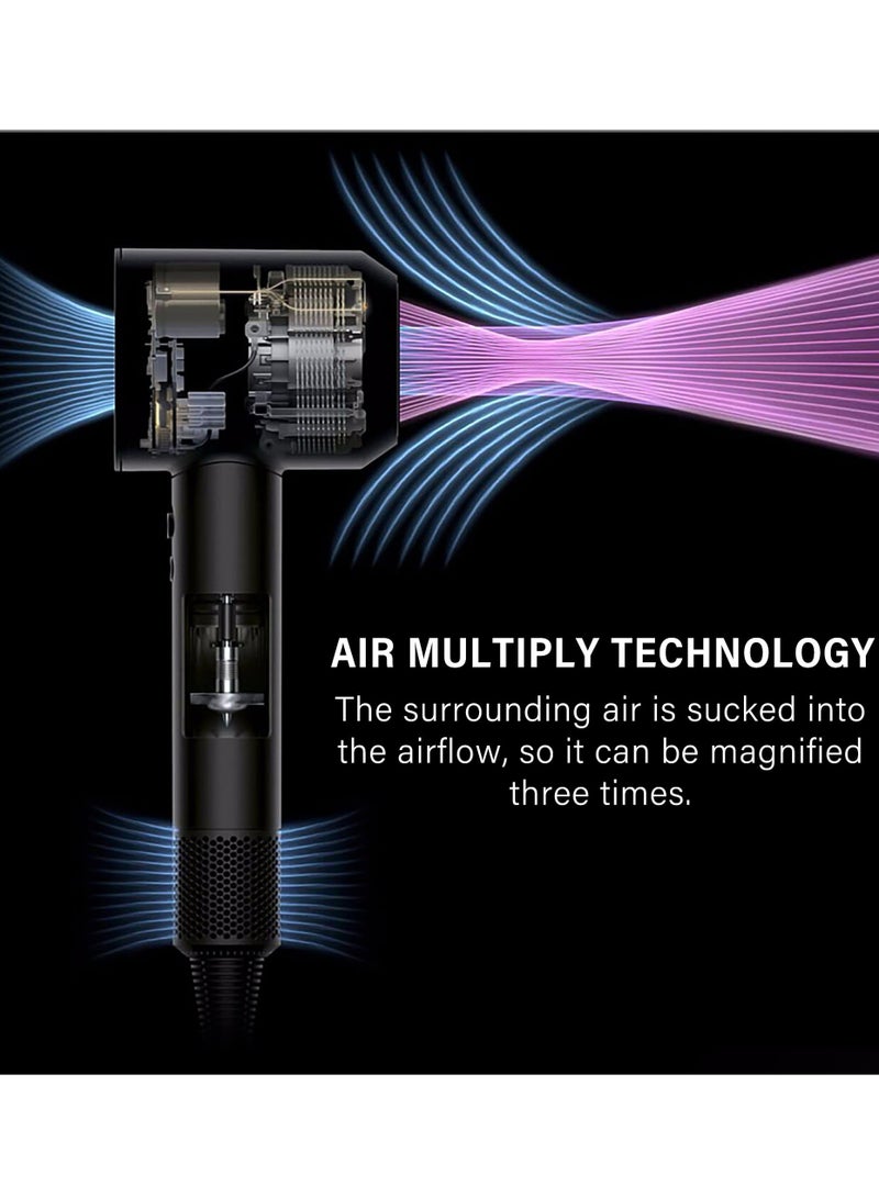 Hair Supersonic Blow Hair, 1600W Professional Ionic Hair Styles Tools with Intelligent Temperature Control Protection for Hair Care, 5 Magnetic Attachments - Image 4
