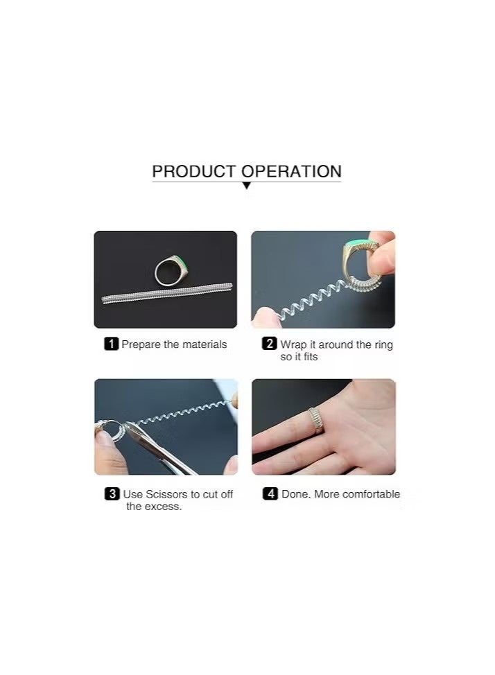 6 Pcs Ring Size Adjuster For Loose Rings Silicone Transparent Ring Size Reducer Spiral Tightener Set 3 Sizes For Ring Spacer Chain Extenders Ring Snuggies - Image 4