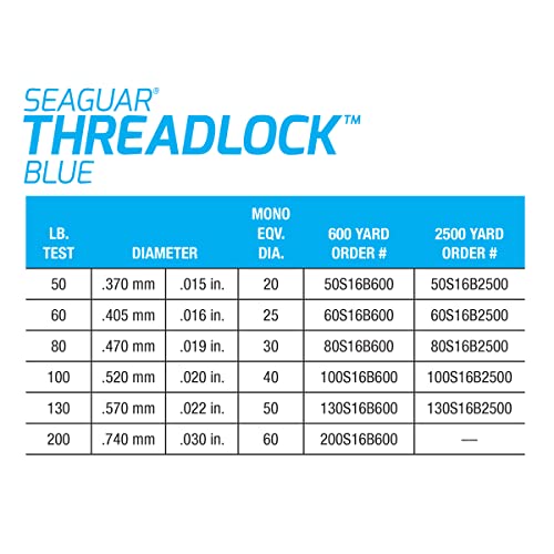 Seaguar Threadlock Fishing Line, 16 Strand Hollow Core Braid, High Visibility Blue, 100lbs, 600yds Break Strength/Length - 100S16B600 - Image 5