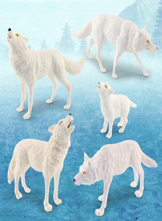 Vihaanta 2PCS Wolf Figurine, Arctic Wolf and White Figurine Set for Kids, Educational Animal Model for Cognitive Learning, Parent-Child Interaction and Home Decor, Collectible Statues - Image 4