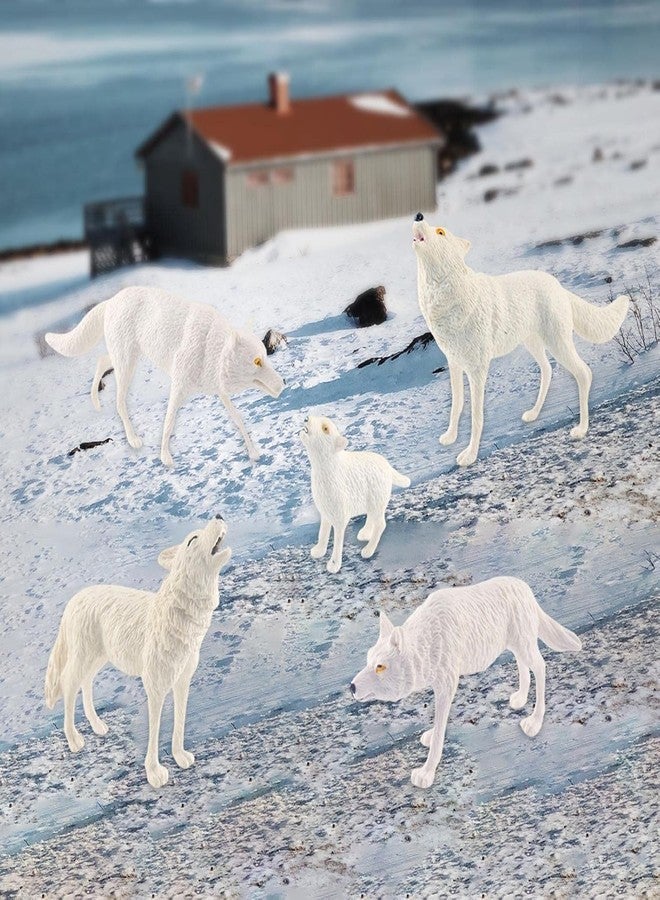 Vihaanta 2PCS Wolf Figurine, Arctic Wolf and White Figurine Set for Kids, Educational Animal Model for Cognitive Learning, Parent-Child Interaction and Home Decor, Collectible Statues - Image 5