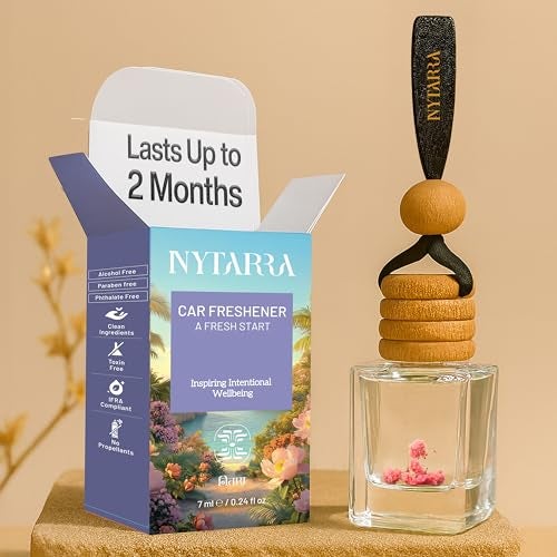 Nytarra Luxury Car Perfume A Fresh Start, No-Alcohol & Long-Lasting Fragrance Diffuser, Best Car Air Freshener, Premium Car Scent Hanging Pod - Image 1