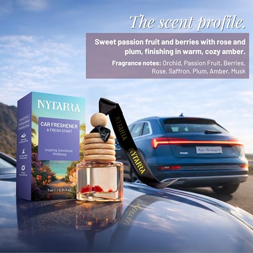 Nytarra Luxury Car Perfume A Fresh Start, No-Alcohol & Long-Lasting Fragrance Diffuser, Best Car Air Freshener, Premium Car Scent Hanging Pod - Image 5