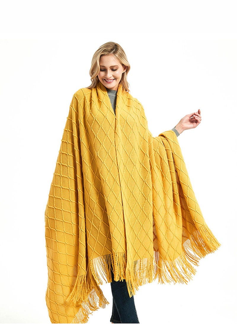 Sharpdo Office Air Conditioning Sofa Four Seasons Solid Color Tassel Shawl Knitted Blanket 127*172cm  - Image 2