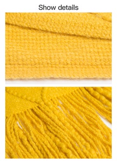 Sharpdo Office Air Conditioning Sofa Four Seasons Solid Color Tassel Shawl Knitted Blanket 127*172cm  - Image 5