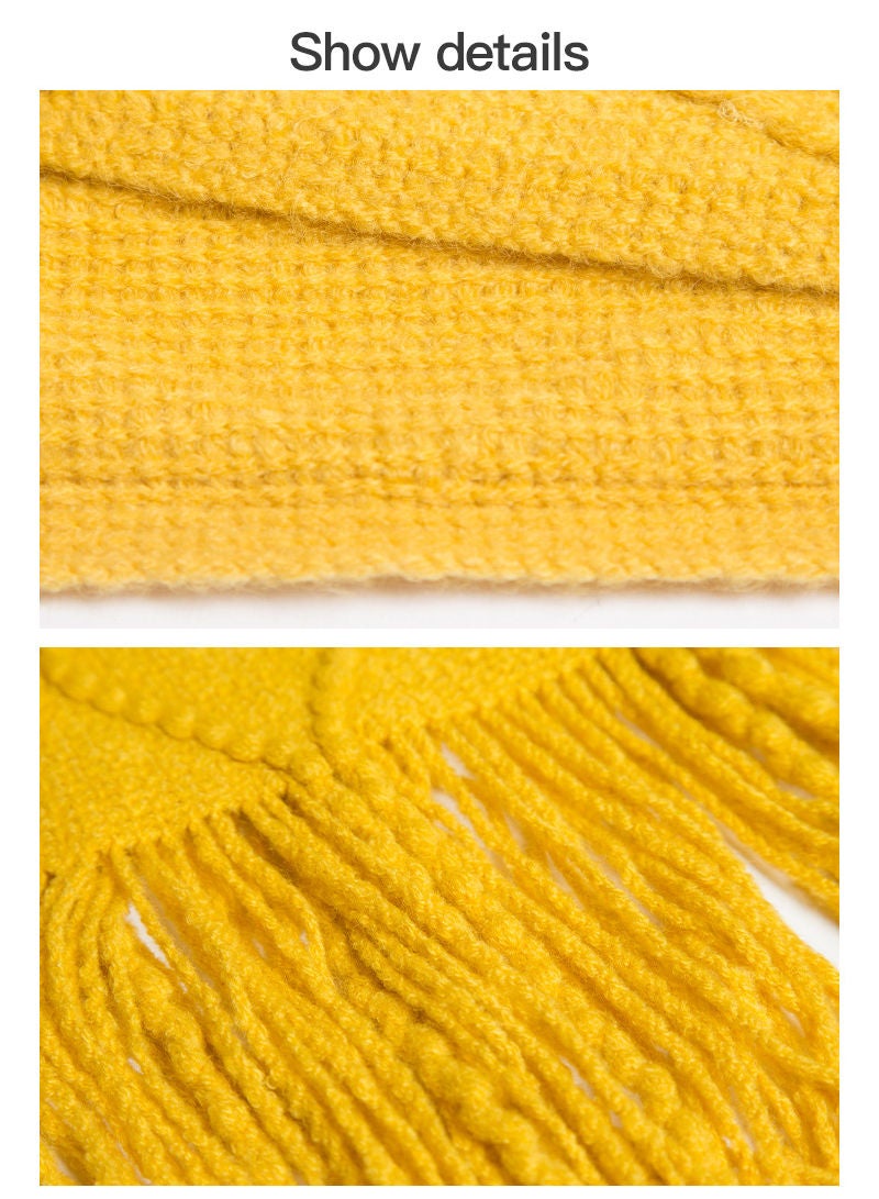 Sharpdo Office Air Conditioning Sofa Four Seasons Solid Color Tassel Shawl Knitted Blanket 127*172cm  - Image 5