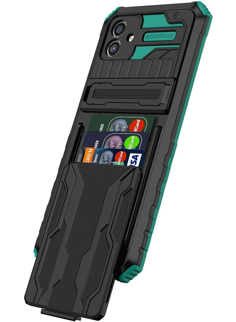 Protective Cover for Samsung Galaxy A04 4G/ Samsung Galaxy M13 5G Wallet Case with Credit Card Holder Stand Kickstand Slim Rugged Shockproof Heavy Duty Defender Armor  - Image 1