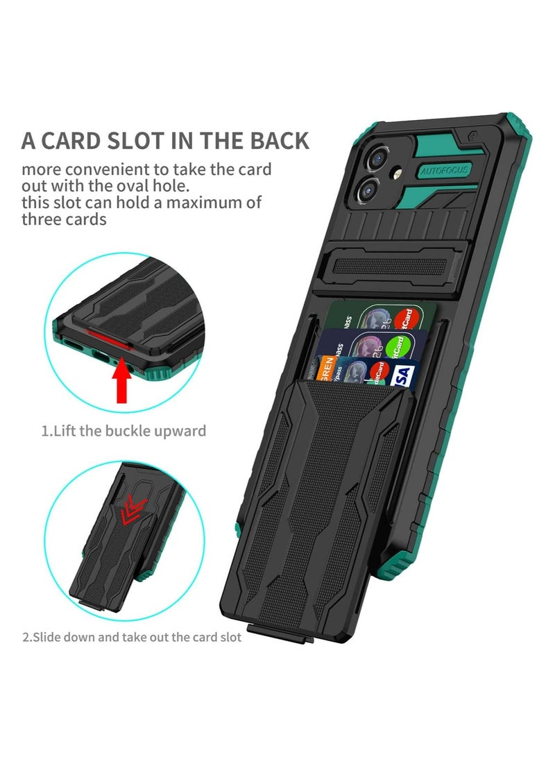 Protective Cover for Samsung Galaxy A04 4G/ Samsung Galaxy M13 5G Wallet Case with Credit Card Holder Stand Kickstand Slim Rugged Shockproof Heavy Duty Defender Armor  - Image 2