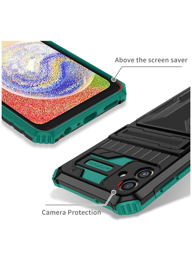 Protective Cover for Samsung Galaxy A04 4G/ Samsung Galaxy M13 5G Wallet Case with Credit Card Holder Stand Kickstand Slim Rugged Shockproof Heavy Duty Defender Armor  - Image 4