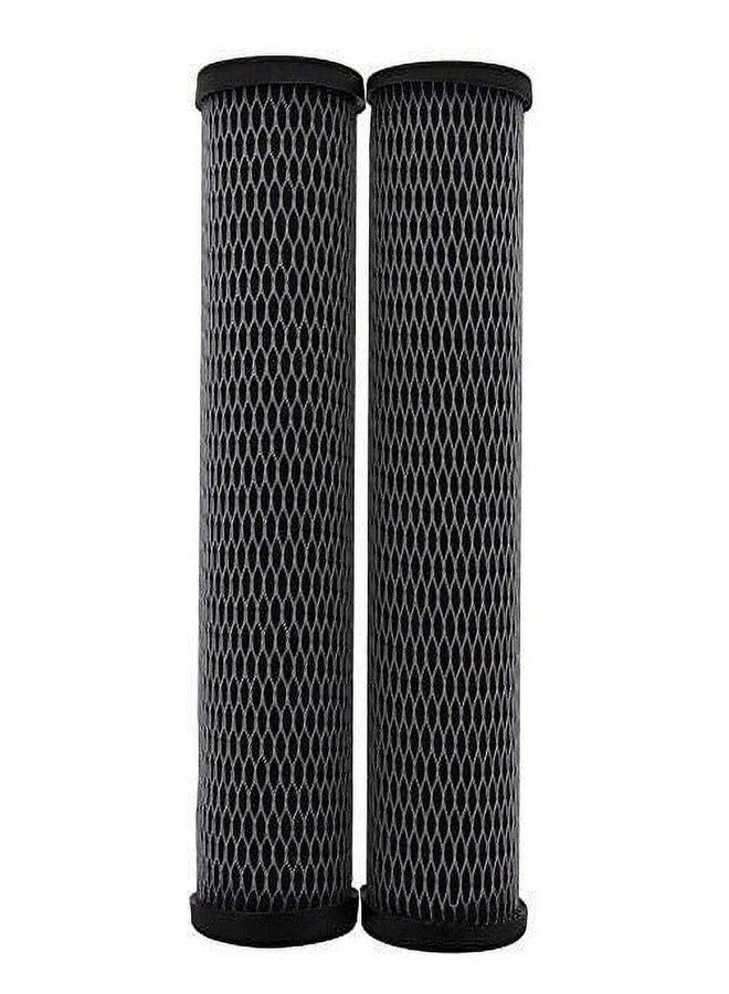 CFS - عبوة من 2 خراطيش فلتر مياه مغلفة بالكربون متوافقة مع طرازات T01-DS TO1-DS Series C - تزيل الطعم والرائحة الكريهة - خرطوشة فلتر مياه بديلة للمنزل بالكامل أسفل الحوض - 5 ميكرون - Image 1