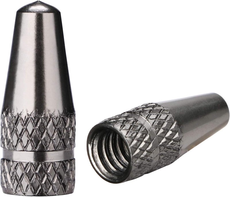 Cap Art Presta Valve Caps - Gray Aluminum Alloy Air Valve Stem Covers for MTB Mountain, Road Bike, Bicycle (5 Pack) - Image 1