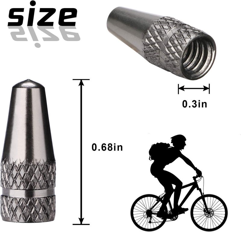 Cap Art Presta Valve Caps - Gray Aluminum Alloy Air Valve Stem Covers for MTB Mountain, Road Bike, Bicycle (5 Pack) - Image 2