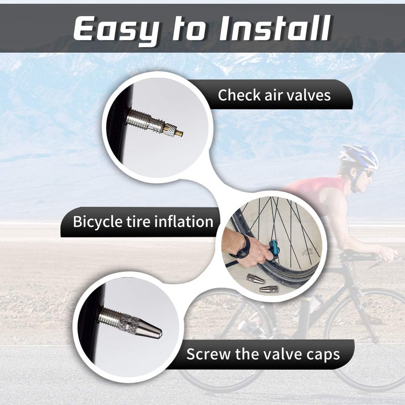 Cap Art Presta Valve Caps - Gray Aluminum Alloy Air Valve Stem Covers for MTB Mountain, Road Bike, Bicycle (5 Pack) - Image 4