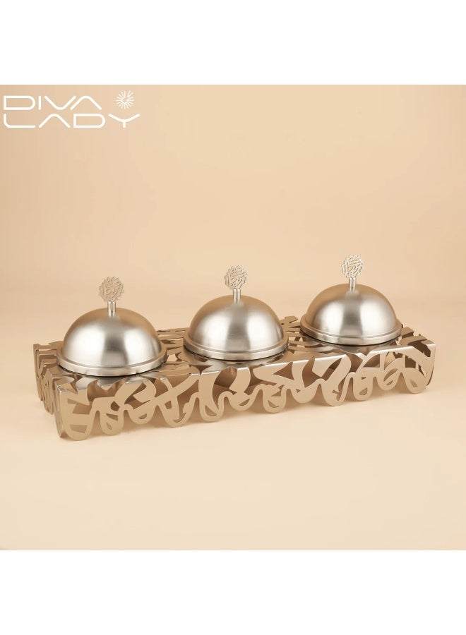 Elegant Metal Serving Set – Perfect for Dates, Appetizers, and Desserts with a Luxurious Touch