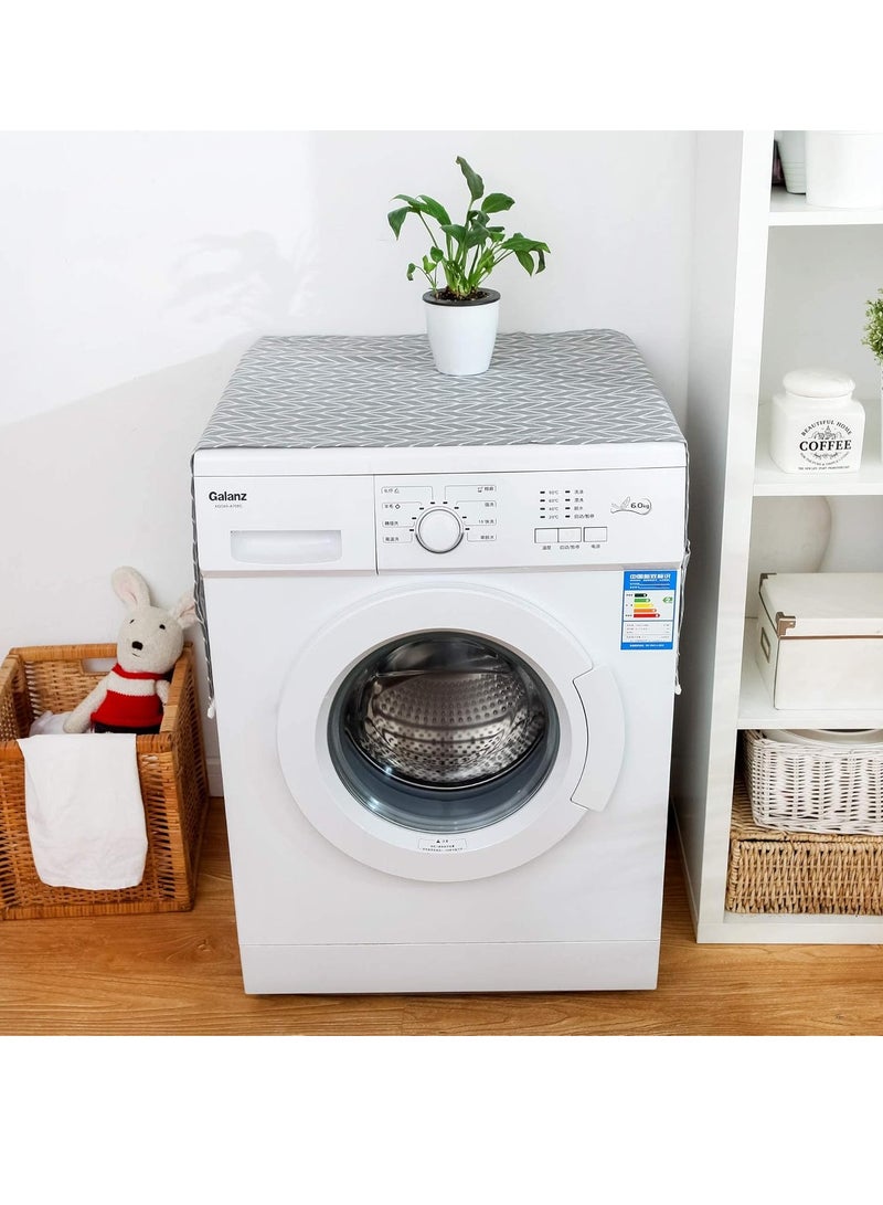 Bukela Washing Machine Dustproof Cover, 21 x 51" Anti-Stain Waterproof Washer and Dryer Protection Covers for The Top, Anti-Slip Refrigerator Fridge Dust Cover with Storage Bag (1pcs) - Image 4