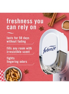 febreze Febreze Odor-Fighting Fade Defy PLUG Air Freshener Baked Cinnamon Apple, Cranberry Crumble, .87 fl. oz. Oil Refill, 2 of Each  - Image 2