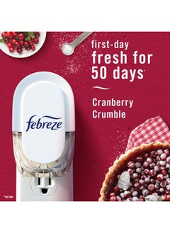 febreze Febreze Odor-Fighting Fade Defy PLUG Air Freshener Baked Cinnamon Apple, Cranberry Crumble, .87 fl. oz. Oil Refill, 2 of Each  - Image 5