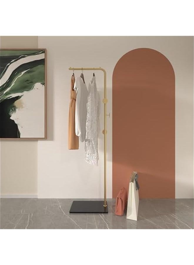 Beauenty Modern Metal Coat Stand - Elegant & Space-Saving with Sturdy Slate Base. 170cm Height. Perfect for Bedroom, Living Room, Office & Dining. Easy to Clean, Stylish & Durable (Black-Gold rack)  - Image 1