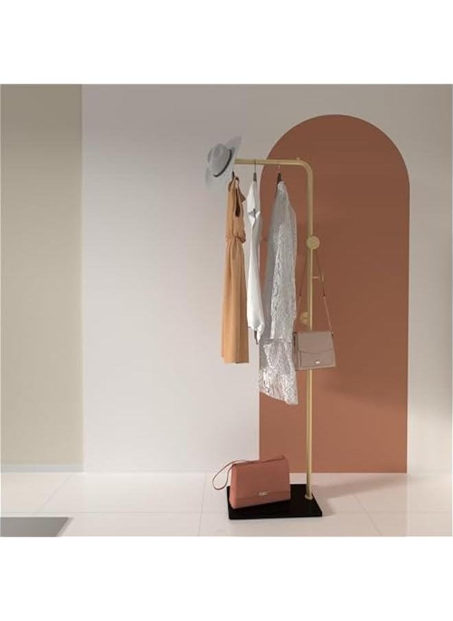 Beauenty Modern Metal Coat Stand - Elegant & Space-Saving with Sturdy Slate Base. 170cm Height. Perfect for Bedroom, Living Room, Office & Dining. Easy to Clean, Stylish & Durable (Black-Gold rack)  - Image 2