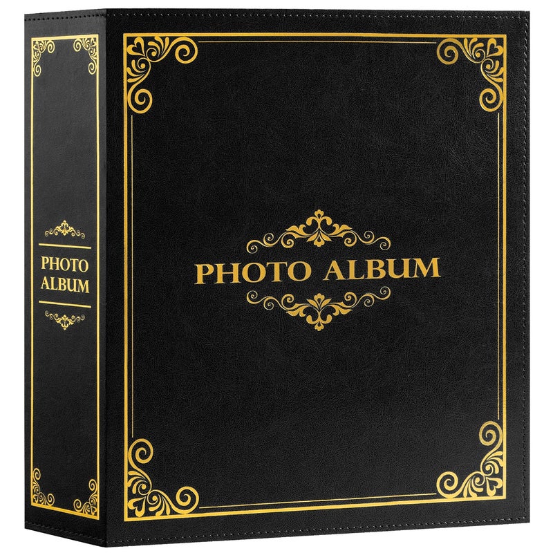 Lanpn Photo Album 6x4 Slip in Traditional Classic Extra Large Capacity 1000 Pockets Photo Albums Holds Landscape and Portrait 10x15cm Picture Black