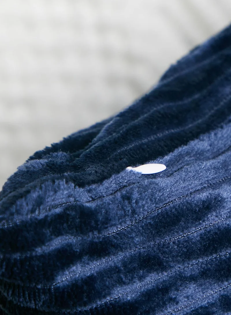Noire Edit Navy Ribbed Cushion With Insert 45X45Cm