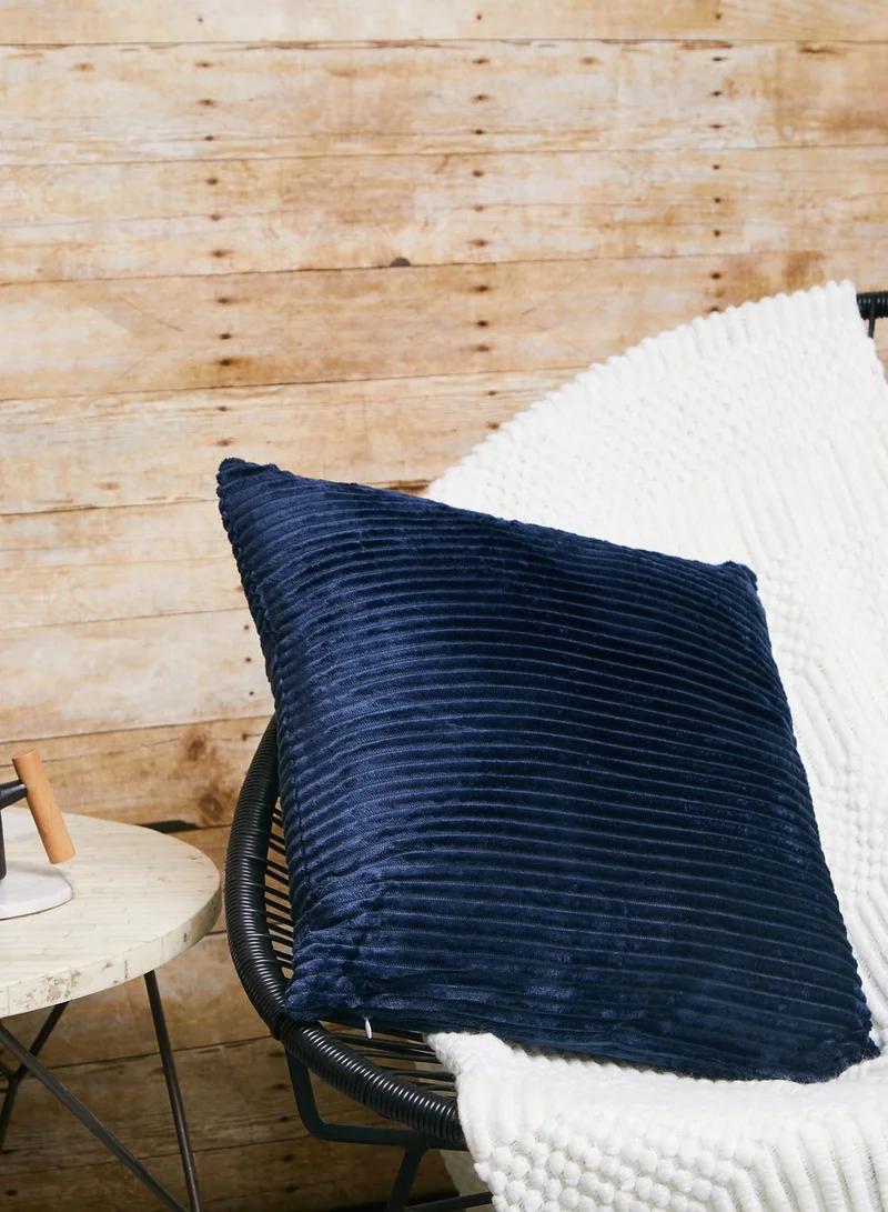 Noire Edit Navy Ribbed Cushion With Insert 45X45Cm