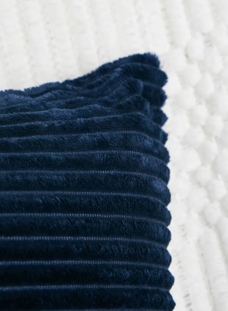 Noire Edit Navy Ribbed Cushion With Insert 45X45Cm