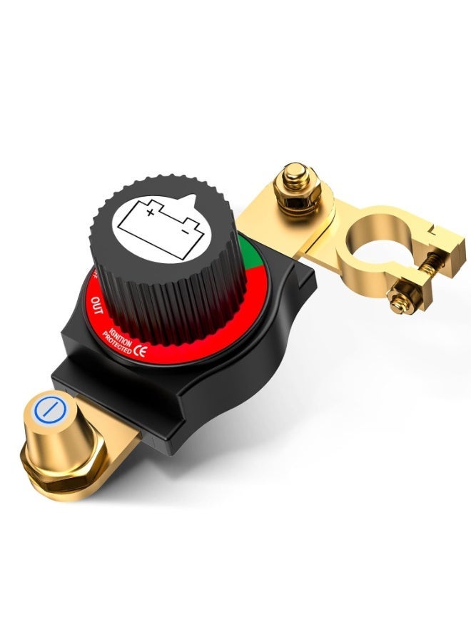 VELARO 12V-48V Battery Disconnect Switch, Waterproof Top Post Negative Terminal Isolator for Car RV Boat ATV UTV - Image 1