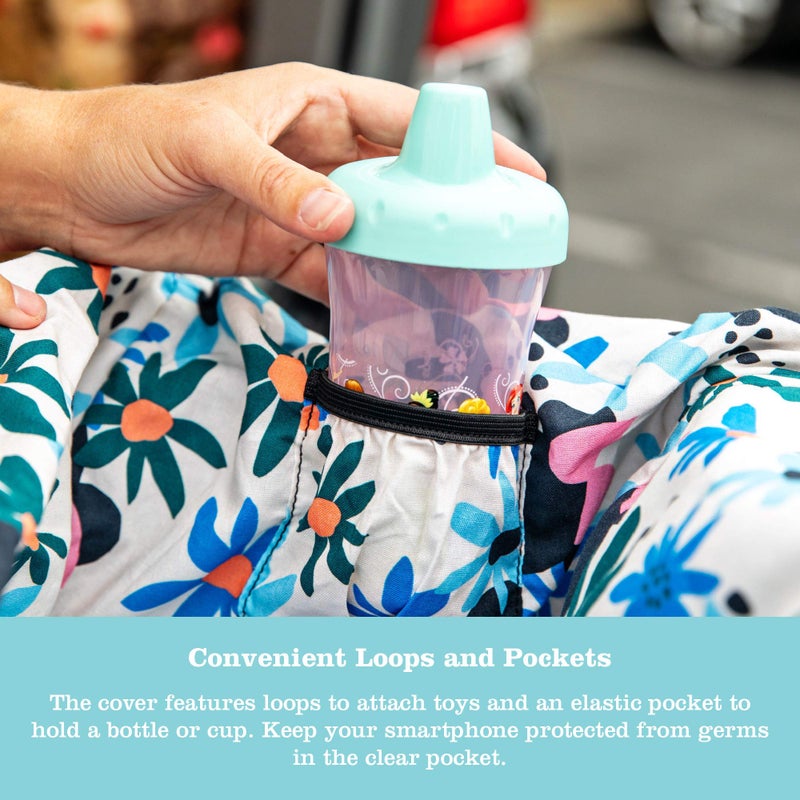 J.L. Childress Disney Baby by J.L. Childress Shopping Cart & High Chair Cover for Baby, Kids, & Toddler - Cover for Grocery Carts & Restaurants, Universal Fit - Minnie Mouse, Floral - Image 3