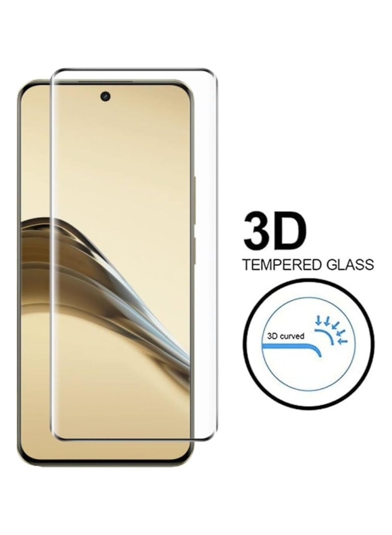 Muzz حماية شاشة زجاجية مقسّاة كاملة اللصق تغطي كامل الشاشة خالية من الفقاعات مضادة للخدش عالية الوضوح عالية الاستجابة لحماية شاشة Realme 13 Pro+ باللون الأسود - Image 4