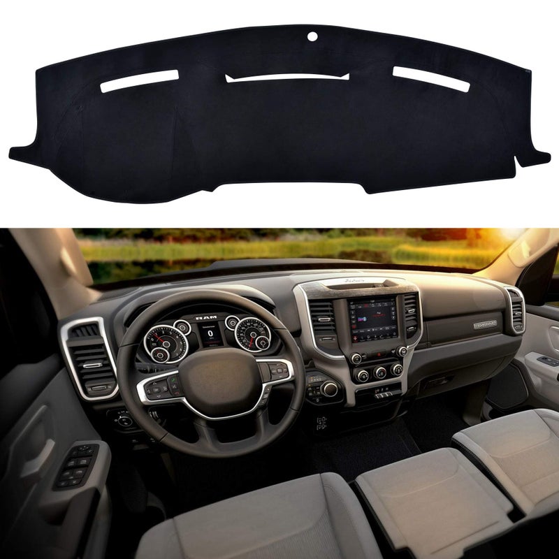SPEEDWOW Dashboard Dash Board Cover Mat Carpet Compatible with 20102018 Dodge Ram 1500 2500 3500