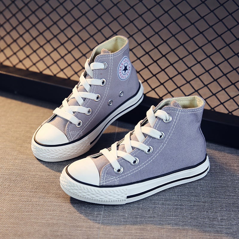 Opoee Kidsren's Shoes 2025 Spring Style Lace-Up High-Top Canvas Shoes for Boys and Girls, Baby Casual Sneakers 8008 for Infants and Toddlers - Image 1