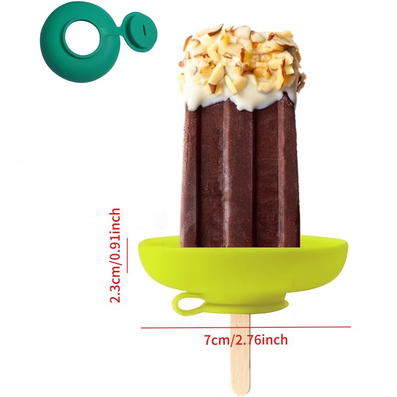 Drip Proof Reusable Silicone Ice Cream Holder Stand 2 Pieces Leak Proof Protector - Image 5
