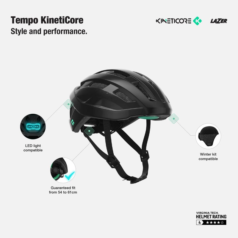 LAZER Tempo KinetiCore Bike Helmet, Lightweight Bicycling Gear for Adults, Men & Womenâ€™s Cycling Head Gear, White, One Size - Image 3