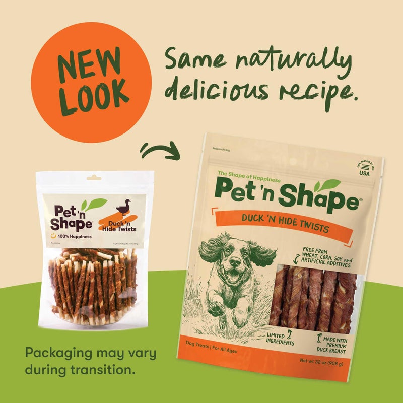 Pet 'n Shape Hide Twists â€“ Duck Wrapped Rawhide Dog Treats - Small Twist - 2 Pounds - Image 2