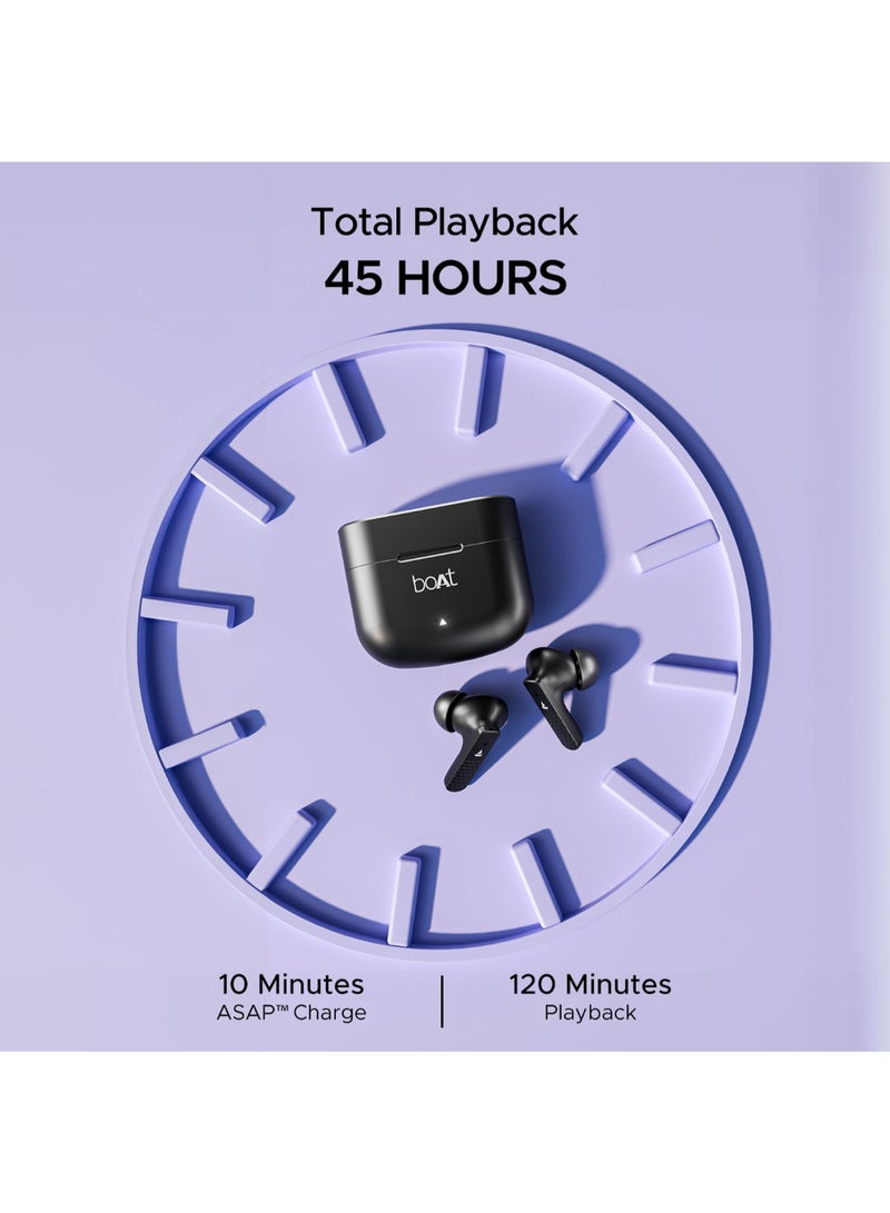 boAt Airdopes 91 In Ear Tws Earbuds With 45 Hrs Playtime, Beast Mode With 50 Ms Low Latency, Dual Mics With Enx, Asap Charge, Iwp Tech, Ipx4 & Bluetooth V5.3 Active Black - Image 3