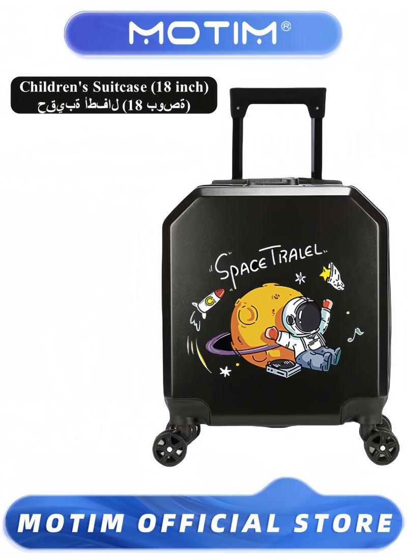 Motim Kid's Luggage Travel Luggage Carry-On Luggage 18 inch Small Luggage with Spinning Wheels Cartoon Suitcase  - Image 1
