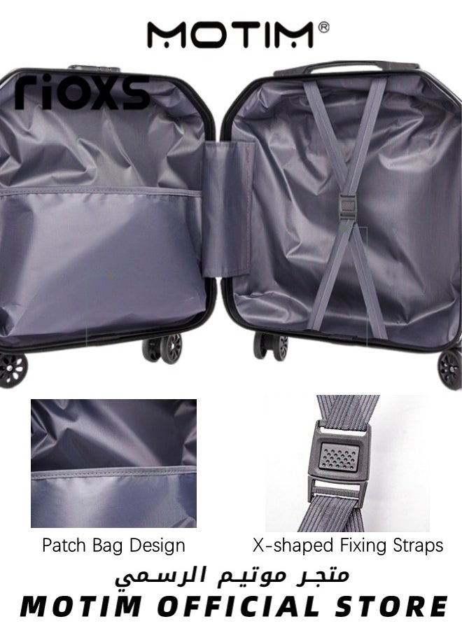 Motim Kid's Luggage Travel Luggage Carry-On Luggage 18 inch Small Luggage with Spinning Wheels Cartoon Suitcase  - Image 4